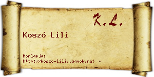 Koszó Lili névjegykártya